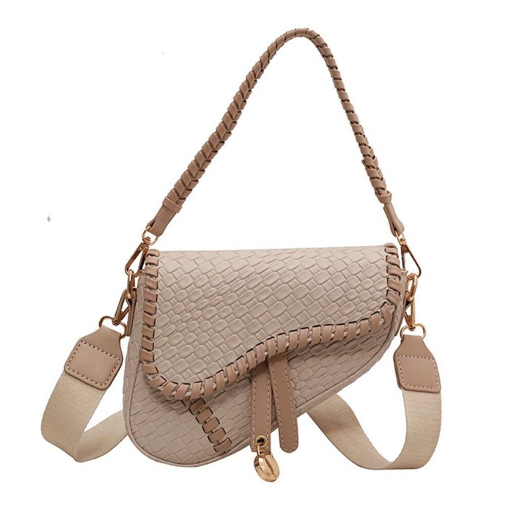 8518 Trendy Saddle Shoulder Bag Clutch Purse Underarm Handbag Satchel